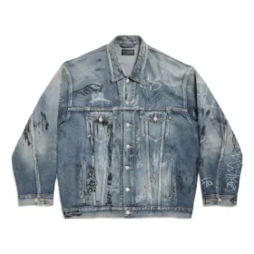 Graffiti Oversized Jacket “Light Blue” 745048TNW014012