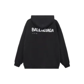 Hand-Drawn Balenciaga Hoodie Medium Fit “Black” 600583TOVO61070