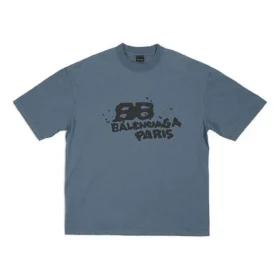 Hand-Drawn BB Icon T-Shirt Medium Fit “Blue Black” 612966TNVN44183