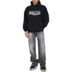 Hand Drawn Political Campaign Hoodie “Black” 739024TNVE91197