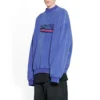 Hand-Drawn Political Campaign Oversized Sweatshirt “Blue” 720428TNVE84119