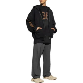 Heavy Metal Zip-Up Hoodie “Black” 744455TOVD81055