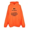 Hi My Name Is Hoodie “Fluorescent Orange Black” 651799TKVK57513