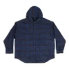 Hooded Check Overshirt “Blue Navy” 720109TNM354202