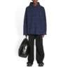 Hooded Check Overshirt “Blue Navy” 720109TNM354202