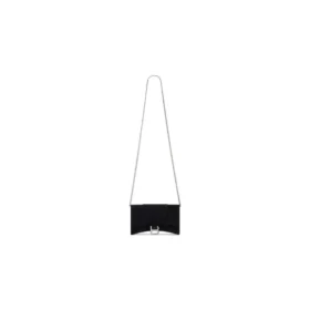 Hourglass Velvet Jersey Wallet On Chain “Black” 6560502AAPT1000