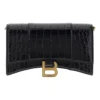 Hourglass Wallet On Chain Crocodile Embossed “Black” 6560501LRGM1000