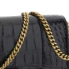 Hourglass Wallet On Chain Crocodile Embossed “Black” 6560501LRGM1000