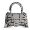 Hourglass Xs Handbag With Chain Embroidery “Silver” 7204712AARN8110