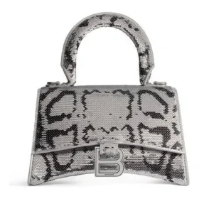 Hourglass Xs Handbag With Chain Embroidery “Silver” 7204712AARN8110