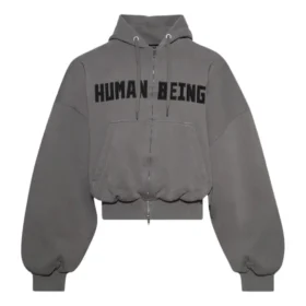 Human Being Round Zip-Up Hoodie “Dark Grey” 827153TSVB91441