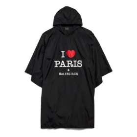 I Love Paris Balenciaga Poncho “Black” 812055TRO591000