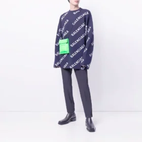 Intarsia Knit Logo Jumper “Black” 623283T15674177