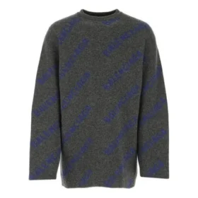 Intarsia Knit Logo Jumper “Dark Grey” 623283T15671035