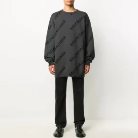 Intarsia Knit Logo Jumper “Grey” 625970T31781262