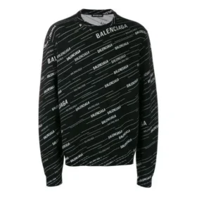 Jacquard Logo Crewneck Sweater “Black” 555381T15241070