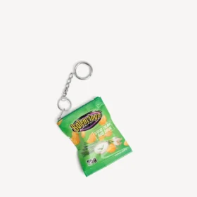 Keychain chips charm in green