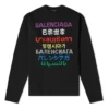 Languages Crew Neck Knit Sweater “Black Multicolor” 646491T15952771