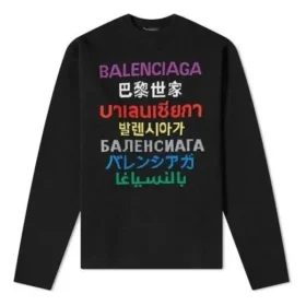 Languages Crew Neck Knit Sweater “Black Multicolor” 646491T15952771