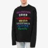 Languages Crew Neck Knit Sweater “Black Multicolor” 646491T15952771