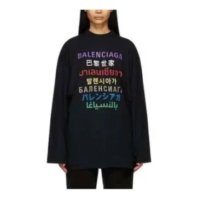Languages Logo Long Sleeve T-Shirt “Black Multicolor” 641667TJVI32771
