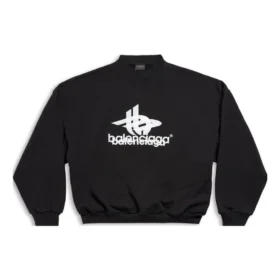 Layered Sports Round Sweatshirt “Black White” 767860TPVF31070