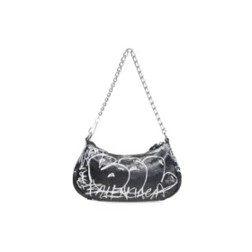 Le Cagole Mini Bag With Chain Graffiti “Black” 695814210G61090
