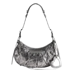 Le Cagole Small Shoulder Bag Metallized “Silver” 6713070GT3Y8103