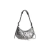 Le Cagole Small Shoulder Bag Metallized “Silver” 6713070GT3Y8103