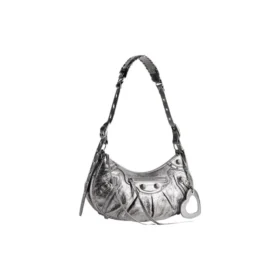 Le Cagole Small Shoulder Bag Metallized “Silver” 6713070GT3Y8103