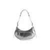 Le Cagole Small Shoulder Bag Metallized “Silver” 6713070GT3Y8103