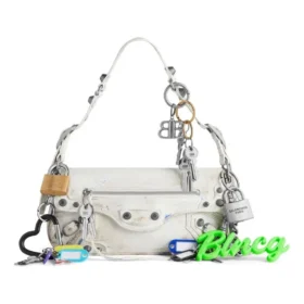 Le Cagole Small Sling Bag Used Effect With Charms “White” 7716402AA7A9000