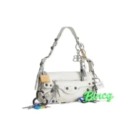 Le Cagole Small Sling Bag Used Effect With Charms “White” 7716402AA7A9000