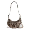 Le Cagole XS Shoulder Bag Metallized With Leopard Print “Brown” 6713092AAV72529