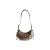 Le Cagole XS Shoulder Bag Metallized With Leopard Print “Brown” 6713092AAV72529