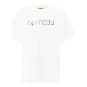 Lens Alphabet Printing Short Sleeve White 612965TIV829000