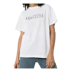 Lens Alphabet Printing Short Sleeve White 612965TIV829000
