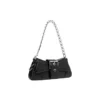 Lindsay Small Crocodile Embossed Shoulder Bag “Black” 701141210C91000