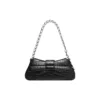 Lindsay Small Crocodile Embossed Shoulder Bag “Black” 701141210C91000