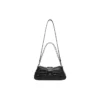 Lindsay Small Crocodile Embossed Shoulder Bag “Black” 701141210C91000