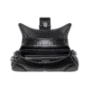 Lindsay Small Crocodile Embossed Shoulder Bag “Black” 701141210C91000