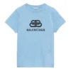 Logo Chest Printing Alphabet Loose Short Sleeve Light Blue 578133TGV755840