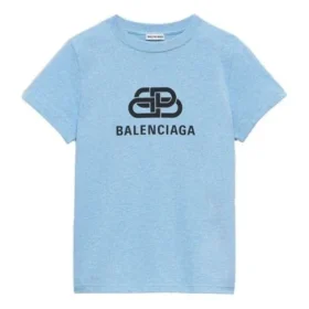 Logo Chest Printing Alphabet Loose Short Sleeve Light Blue 578133TGV755840