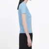 Logo Chest Printing Alphabet Loose Short Sleeve Light Blue 578133TGV755840