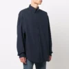 Logo Collar Long Sleeve Button Down Shirt “Navy” 671586TYB184100