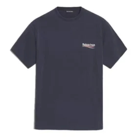 Logo Pattern Short Sleeve Unisex Navy Blue 556150TAV444128