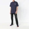 Logo Pattern Short Sleeve Unisex Navy Blue 556150TAV444128