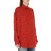 Logo Printing Long-Sleeved Shirt Red 623037TJLI16167
