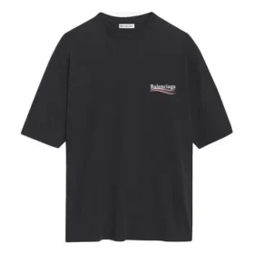 Logo Printing Loose Short Sleeve Black 641655TIV521070