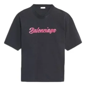 Logo Printing Short Sleeve Unisex Black 583098TFV598465